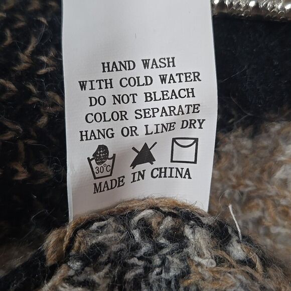 Long Leopard Cardigan Sweater Duster M/L AltardState Oversized Stretch Open Cozy - Picture 6 of 16